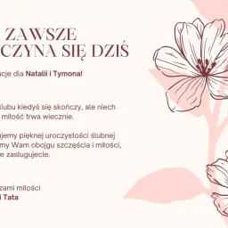 Piękne życzenia ślubne dla przyjaciół Natalii i Tymona. Niech miłość trwa wiecznie!